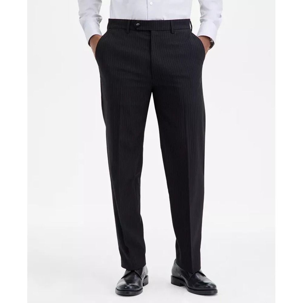 Nautica Men's Modern Stretch Dress Pants Striped Charcoal‎ 45Wx32L D110628